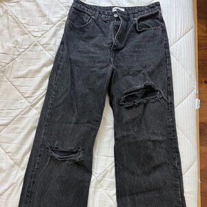 Zara Wide leg Ripped jeans